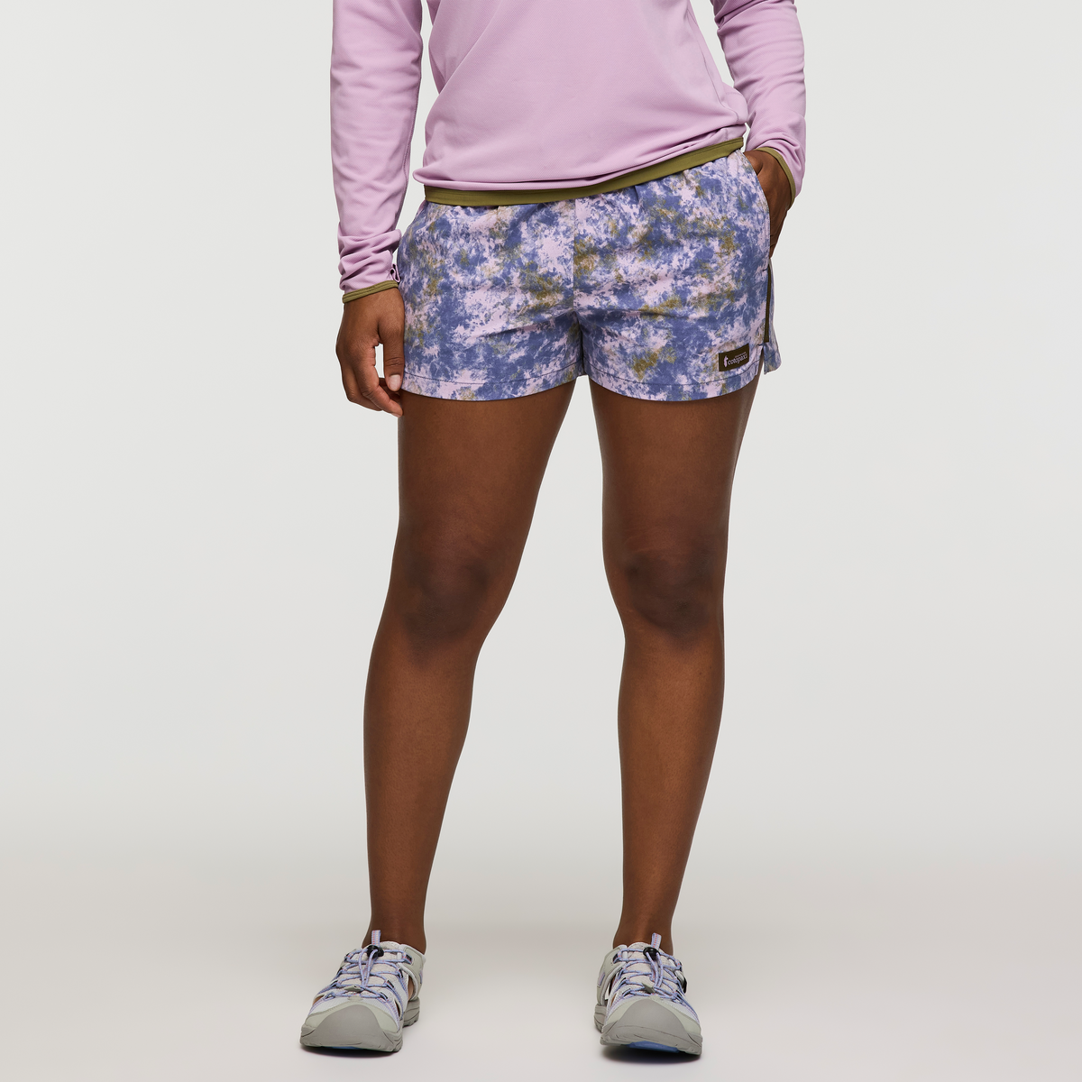 Brinco 3 Inch Short - Print - Women's, Galactic Dusk, Model Nadine