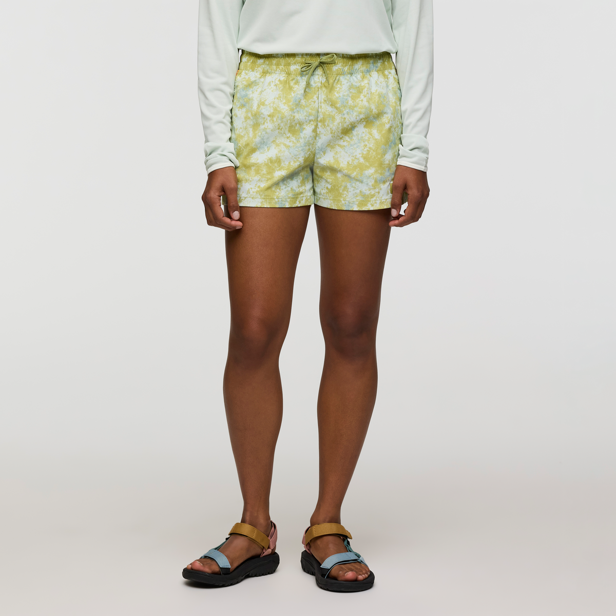 Brinco 3 Inch Short - Print - Women's, Galactic Lemongrass, Model Jade