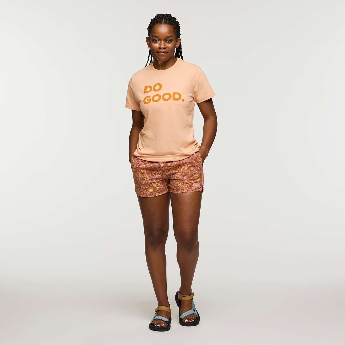 Brinco 3 Inch Short - Print - Women's, Scenic Route Faded Brick, Model Nadine
