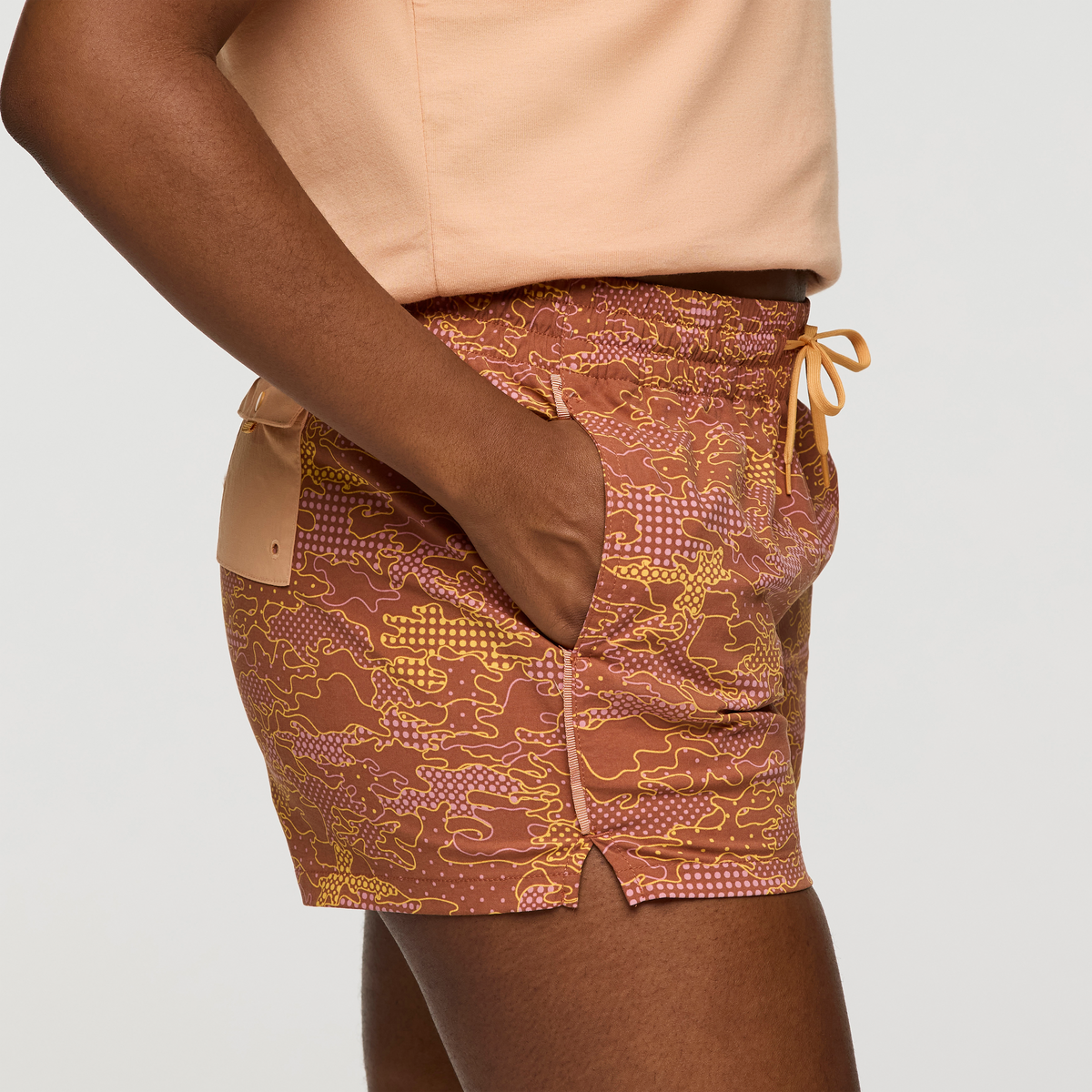 Brinco 3 Inch Short - Print - Women's, Scenic Route Faded Brick, Model Nadine