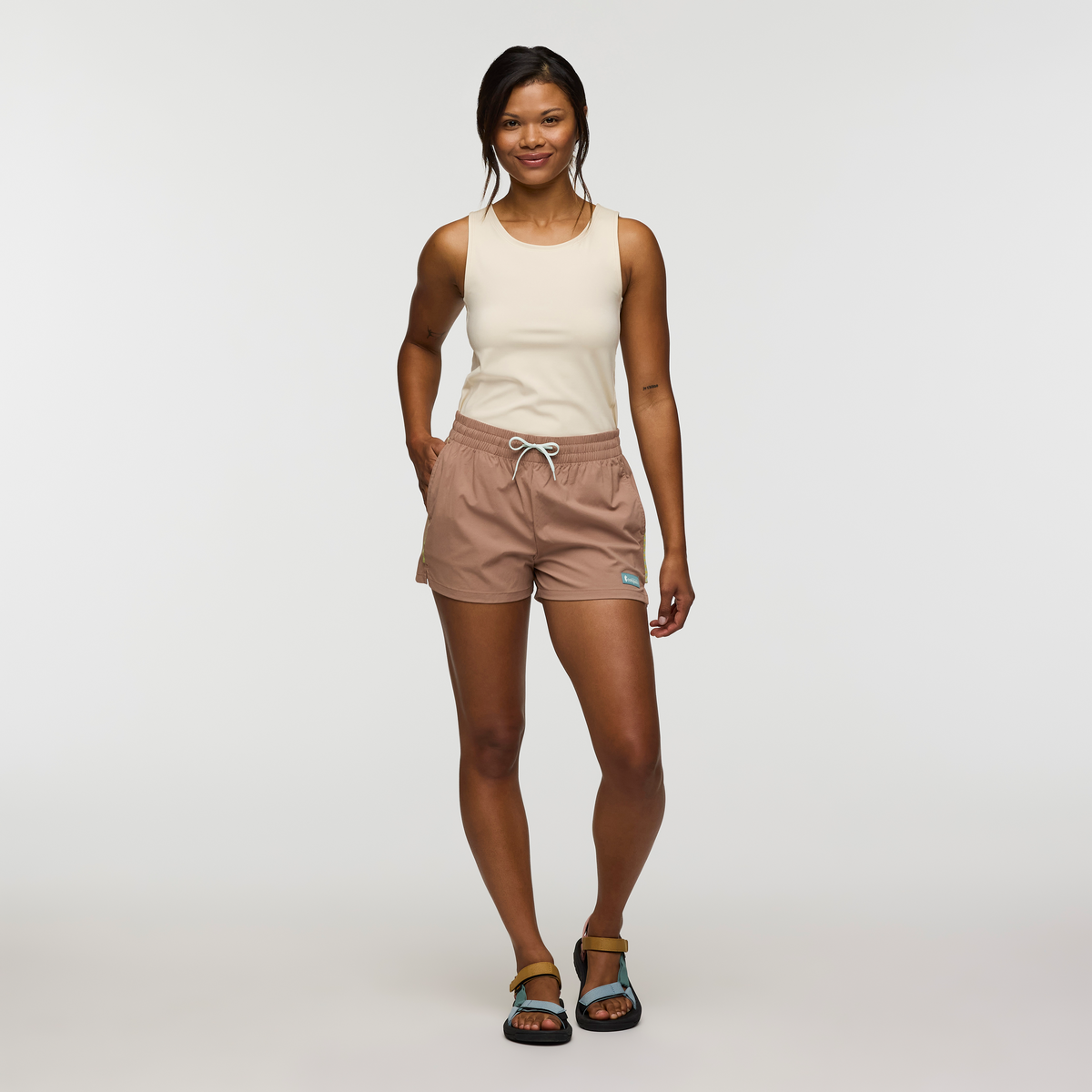Brinco 3 Inch Short - Solid - Women's, Reishi, Model Jade, shoppable
