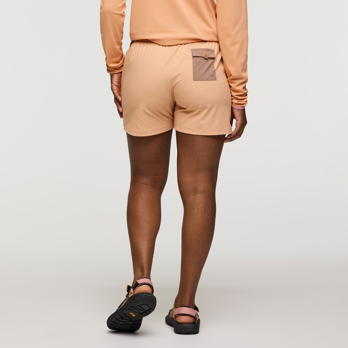 Brinco 5 Inch Short - Solid - Women's, Apricot, Model Nadine
