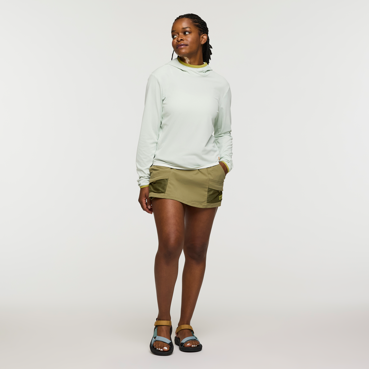 Brinco Skort - Women's, Moss, Model Nadine, shoppable