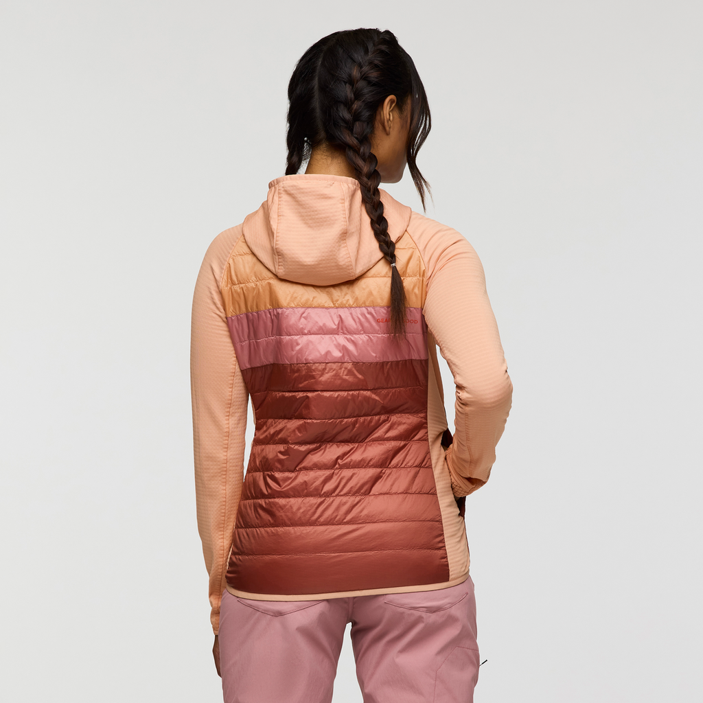 Capa Hybrid Insulated Hooded Jacket - Women's, Apricot/Faded Brick, Model Jade