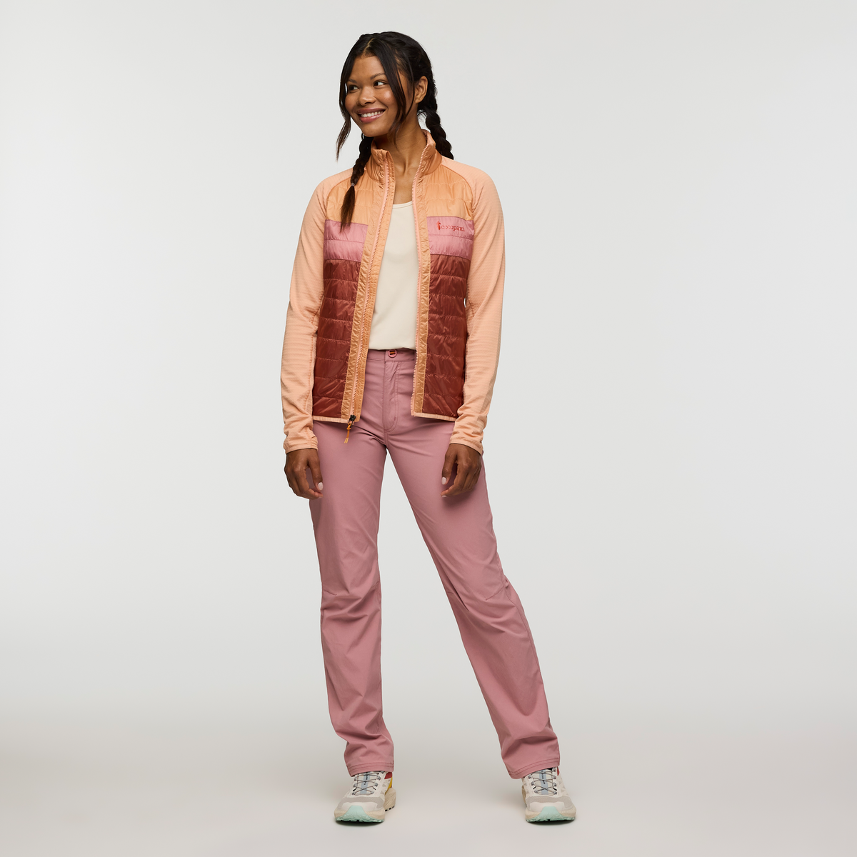 Capa Hybrid Insulated Jacket - Women's, Apricot/Faded Brick, Model Jade