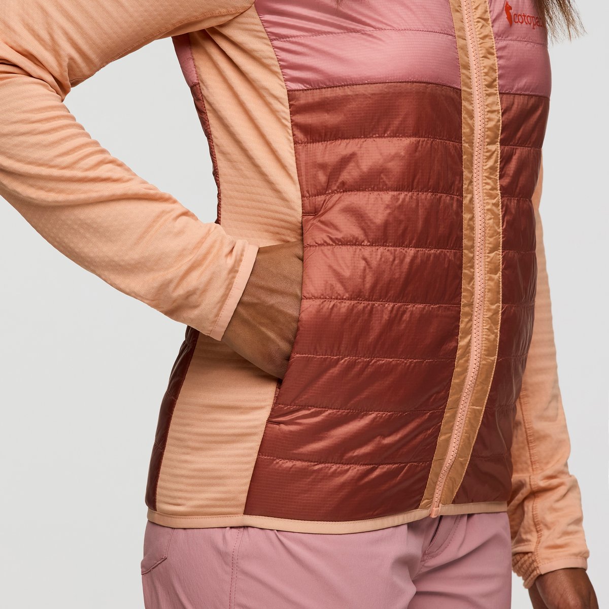Capa Hybrid Insulated Jacket - Women's, Apricot/Faded Brick, Model Jade