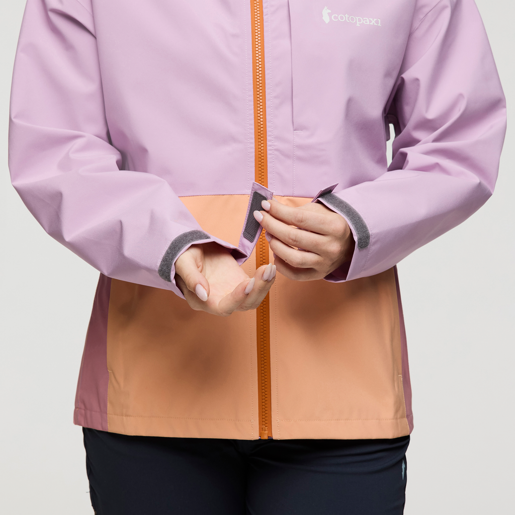 Cielo Rain Jacket - Women's, Antique/Apricot, Model Caitlyn