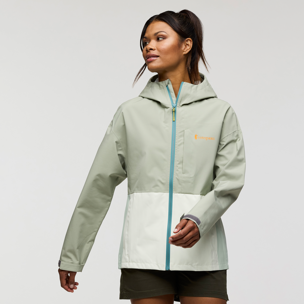 Cielo Rain Jacket - Women's, Brush/Dew, Model Jade