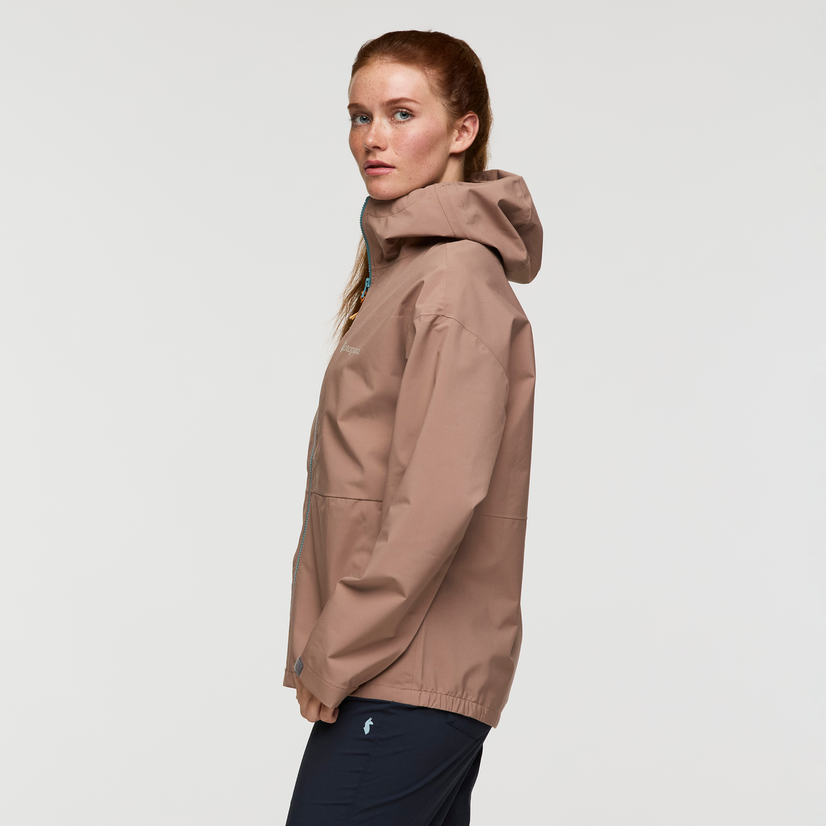 Cielo Rain Jacket - Women's, Reishi, Model Caitlyn