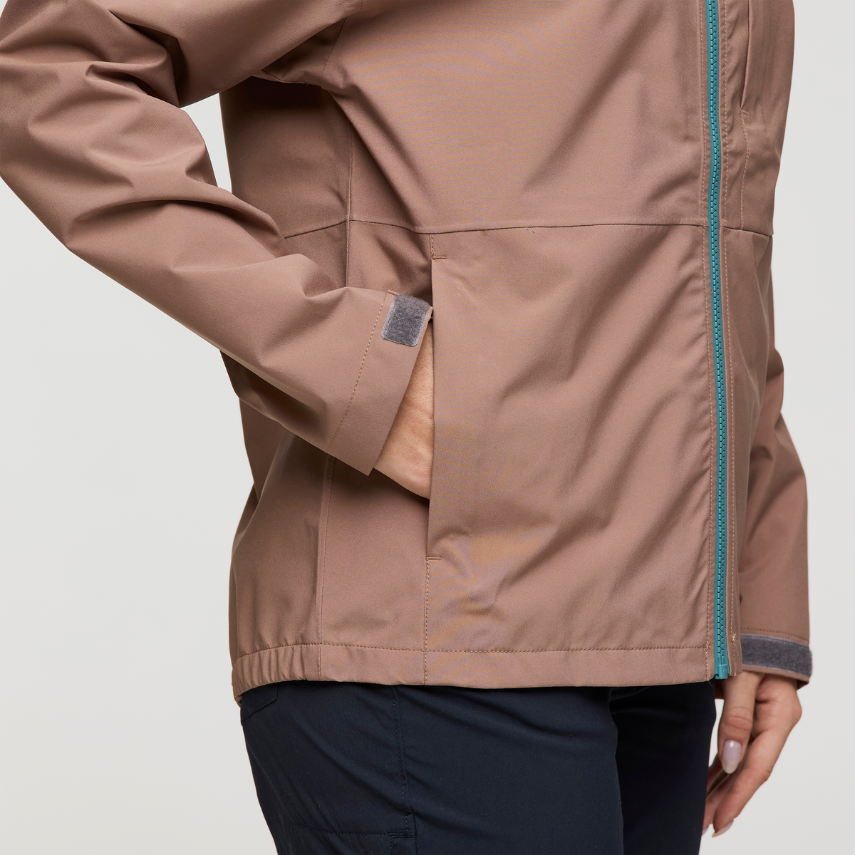 Cielo Rain Jacket - Women's, Reishi, Model Caitlyn