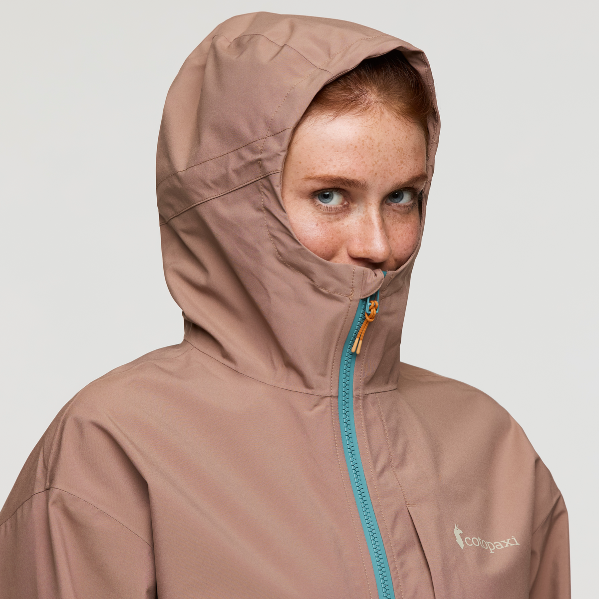 Cielo Rain Jacket - Women's, Reishi, Model Caitlyn
