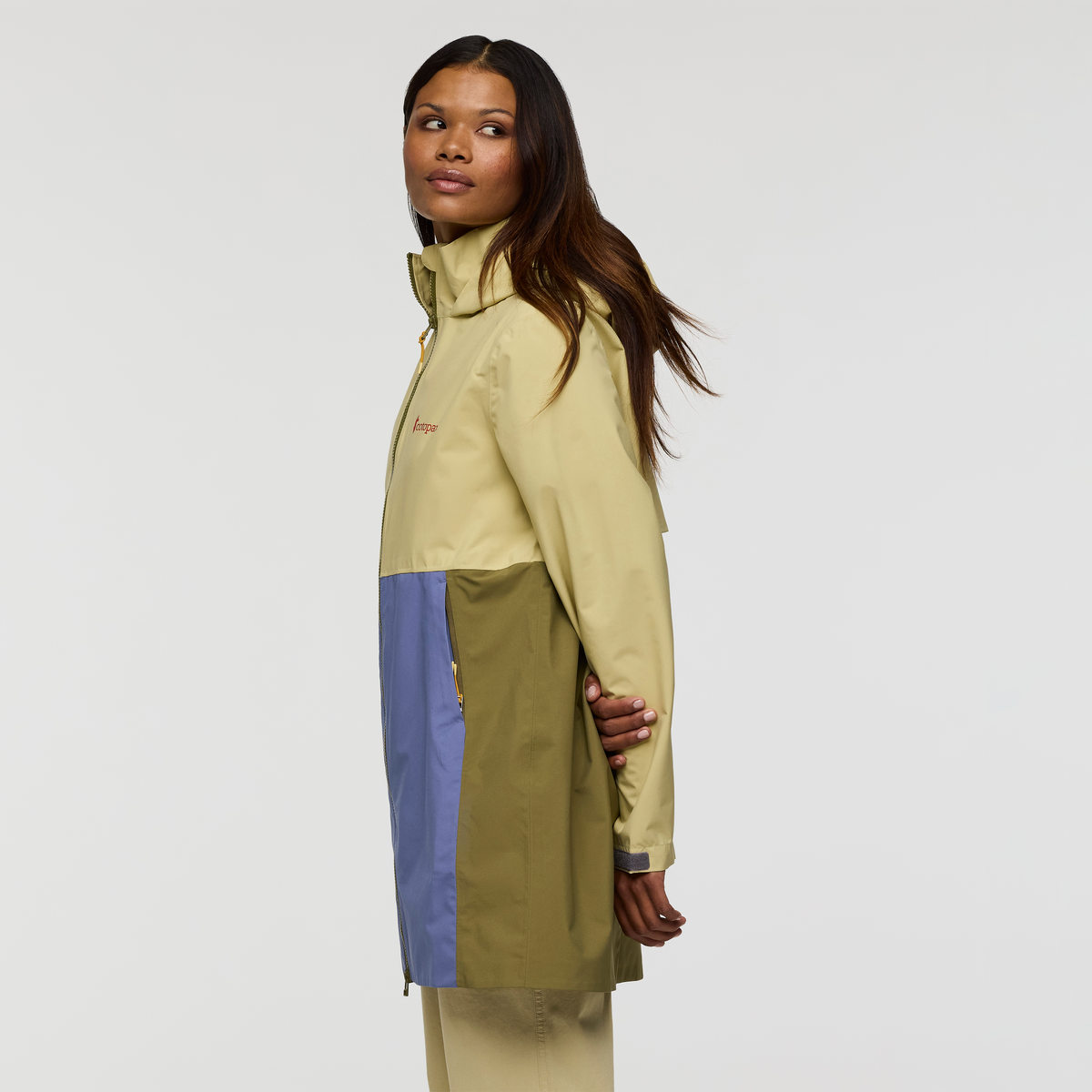 Cielo Rain Trench - Women's, Grain/Blue Smoke, Model Jade
