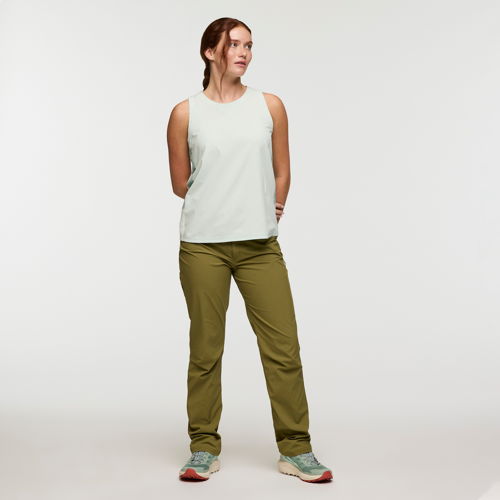 Coraje Tech Pant - Women's, Moss, Model Caitlyn, shoppable