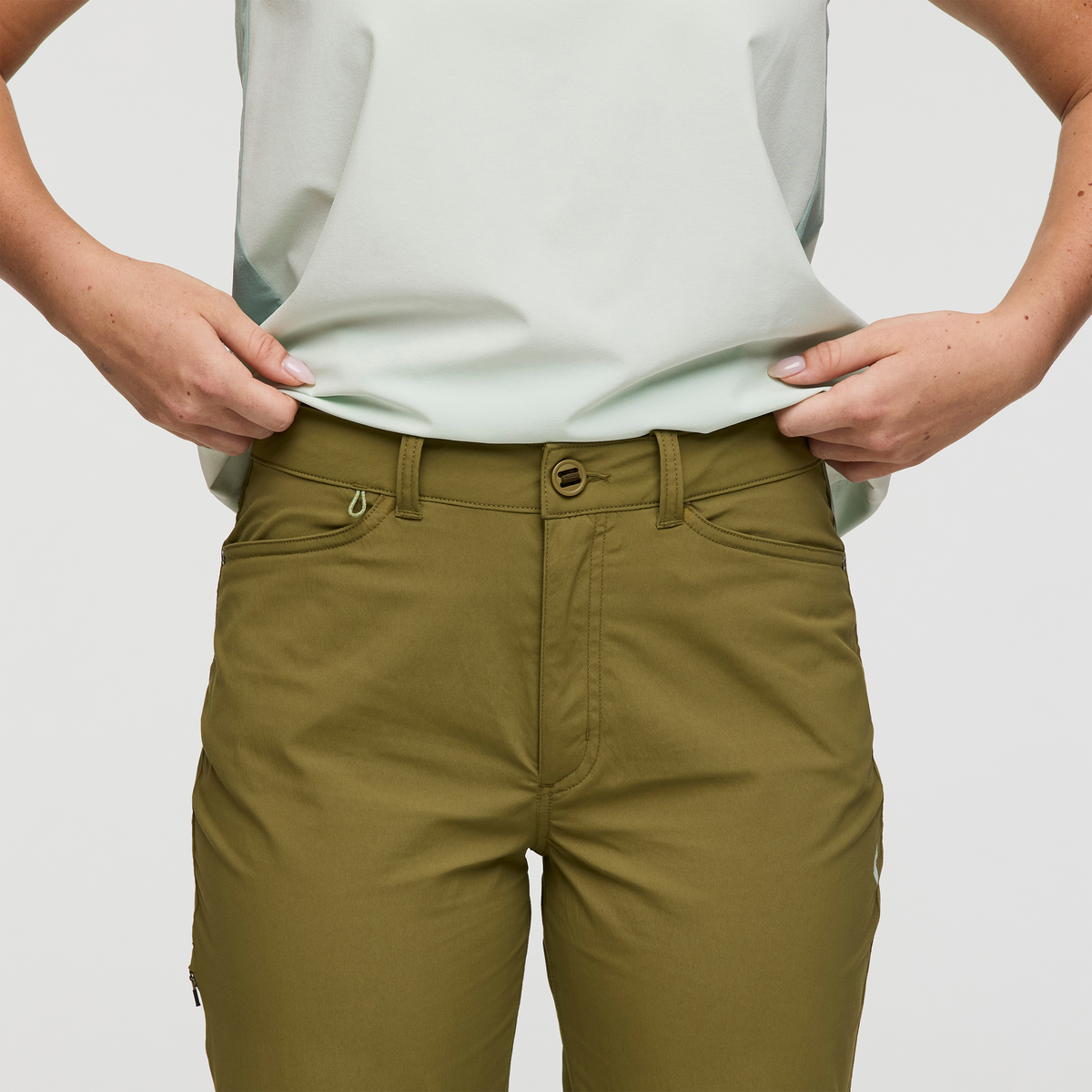 Coraje Tech Pant - Women's, Moss, Model Caitlyn