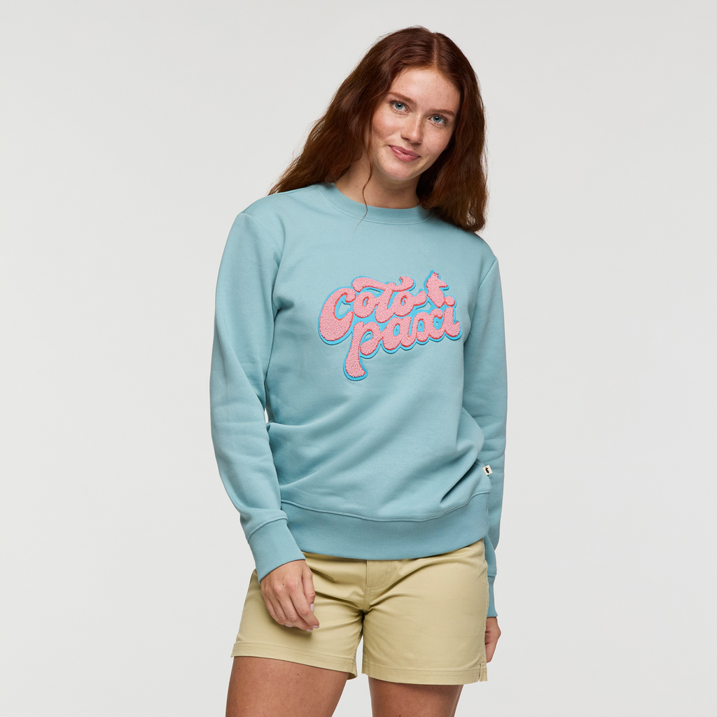 Coto-Patch Crew Sweatshirt - Women's, Sea Spray, Model Caitlyn