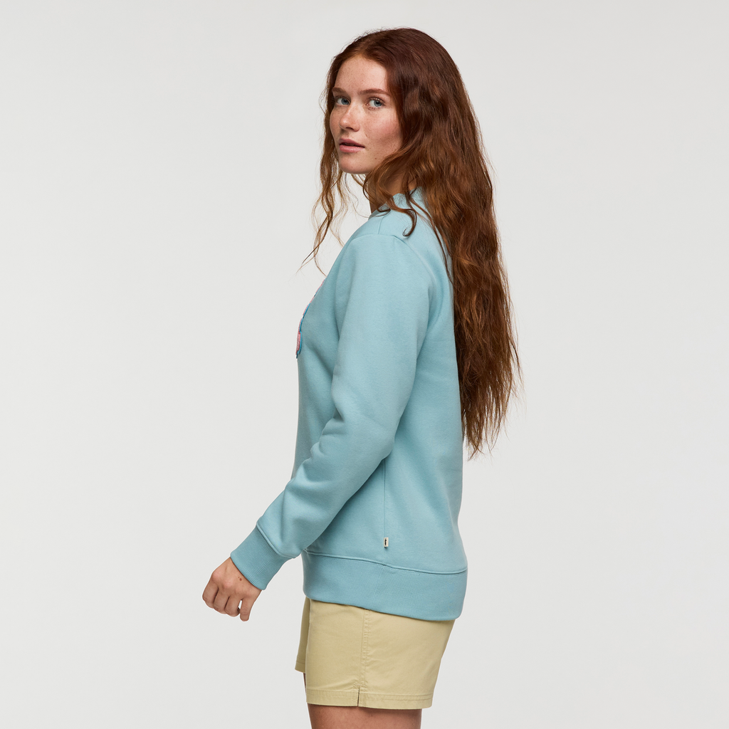 Coto-Patch Crew Sweatshirt - Women's, Sea Spray, Model Caitlyn