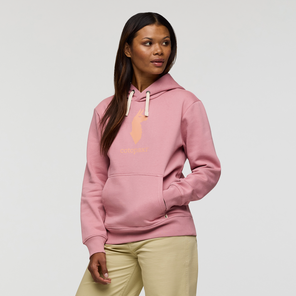 Cotopaxi Llama Pullover Hoodie - Women's, Rose, Model Jade