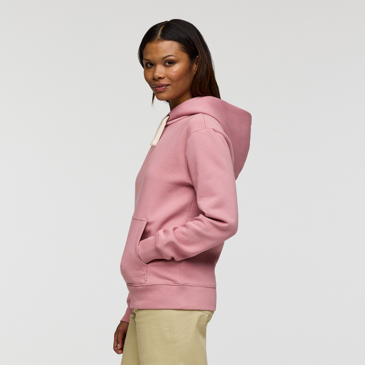 Cotopaxi Llama Pullover Hoodie - Women's, Rose, Model Jade