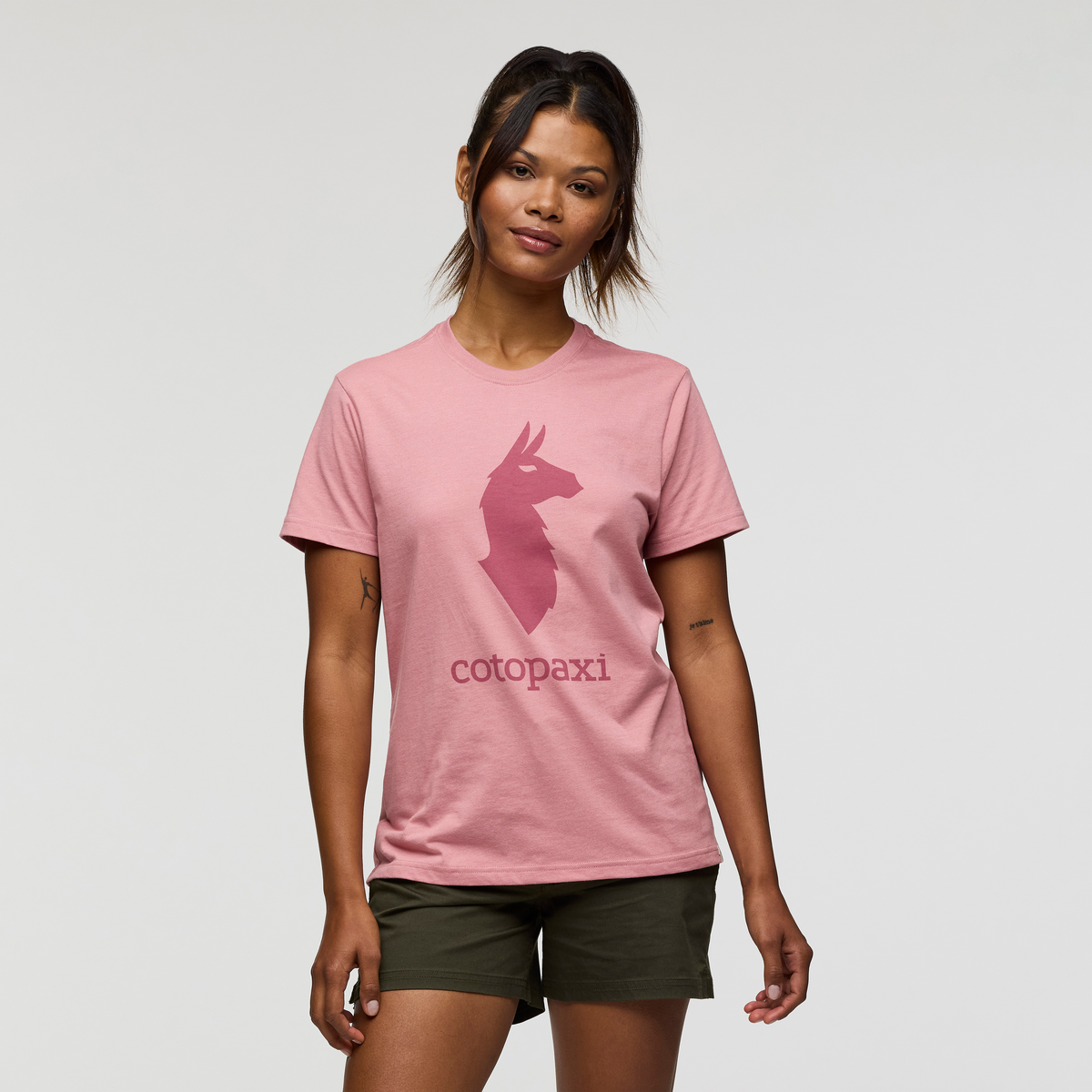 Cotopaxi Llama T-Shirt - Women's, Rose, Model Jade
