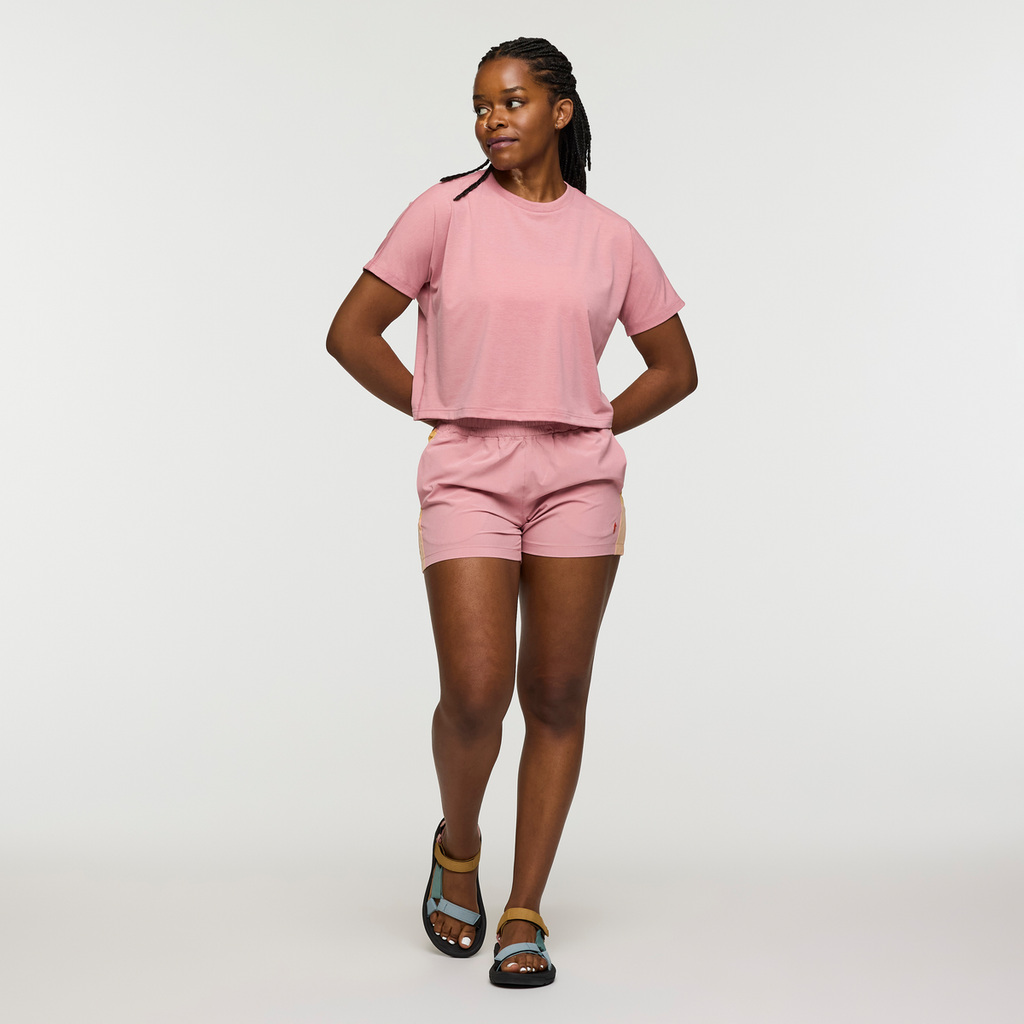 Empaca Boxy T-Shirt - Women's, Rose, Model Nadine