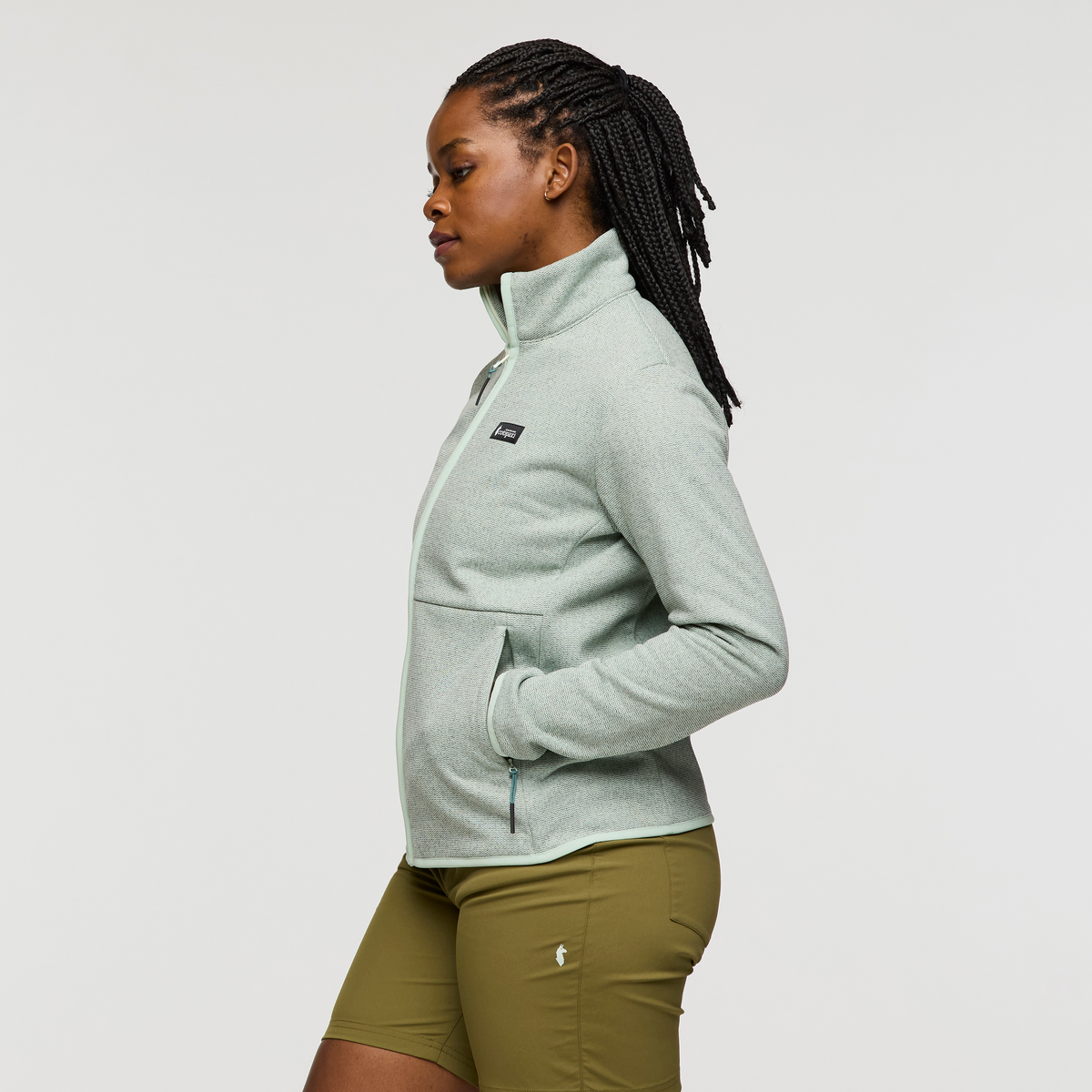 Envo Fleece Full-Zip Jacket - Women's, Heather Foam, Model Nadine