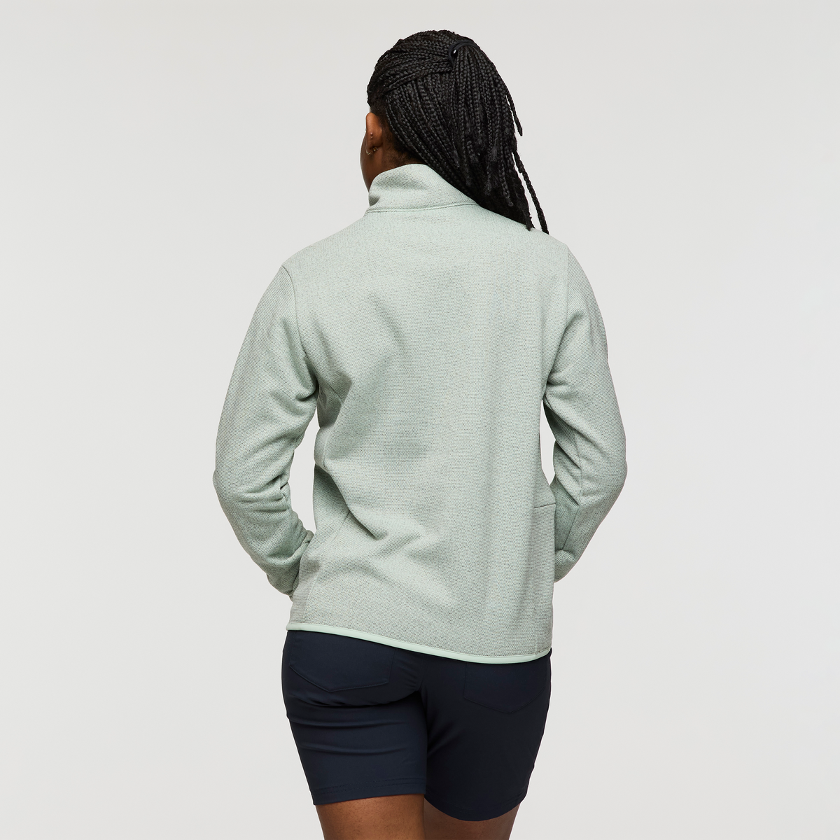 Envo Fleece Quarter-Zip Pullover - Women's, Heather Foam, Model Nadine
