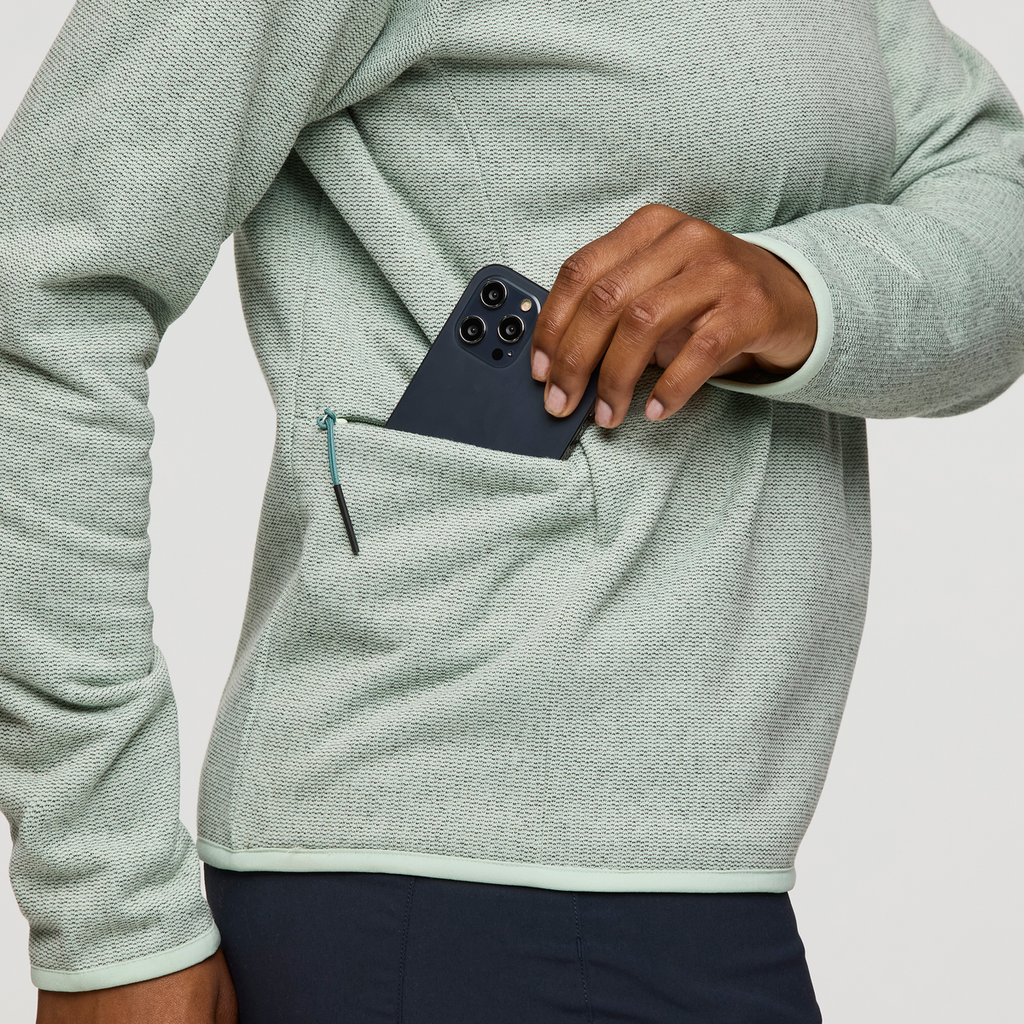 Envo Fleece Quarter-Zip Pullover - Women's, Heather Foam, Model Nadine