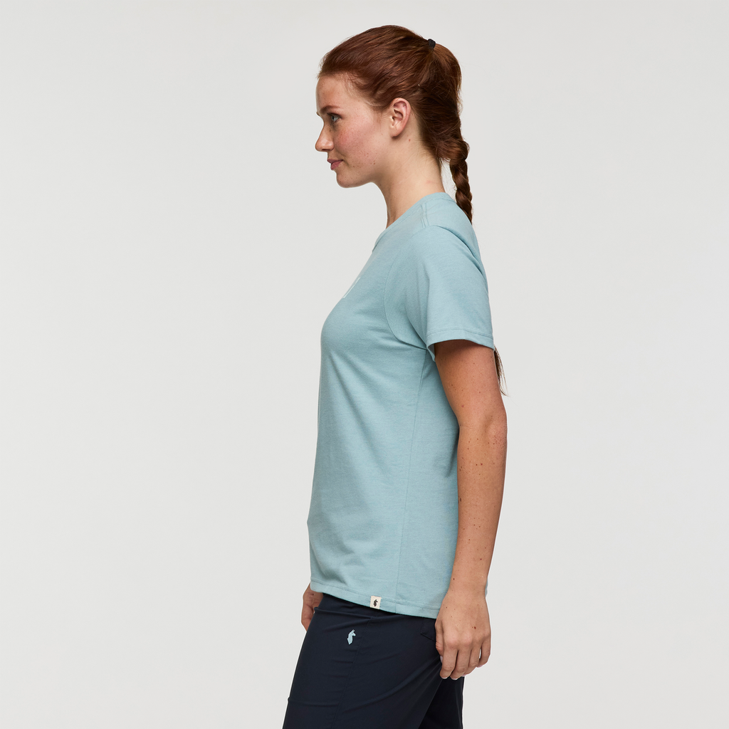 Gear For Good Stripes T-Shirt, Sea Spray, Model Caitlyn