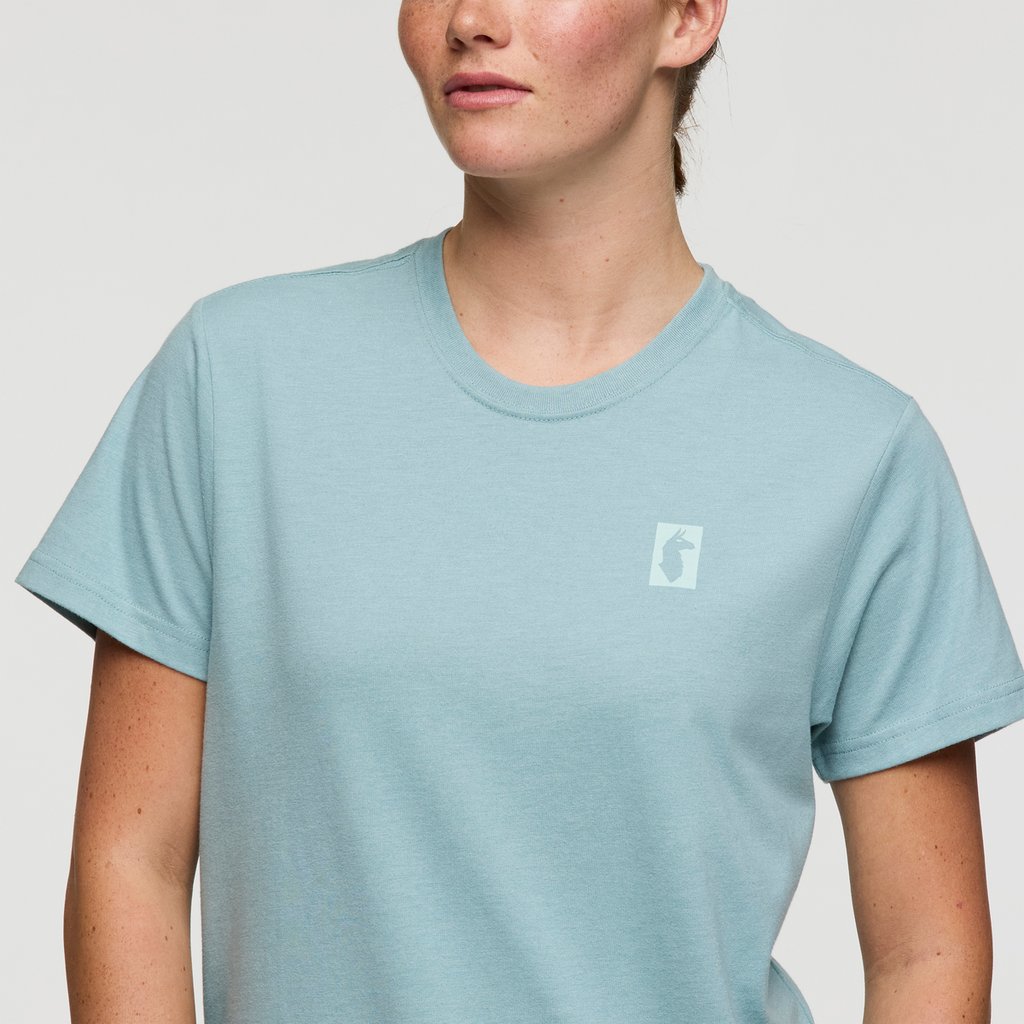 Gear For Good Stripes T-Shirt, Sea Spray, Model Caitlyn