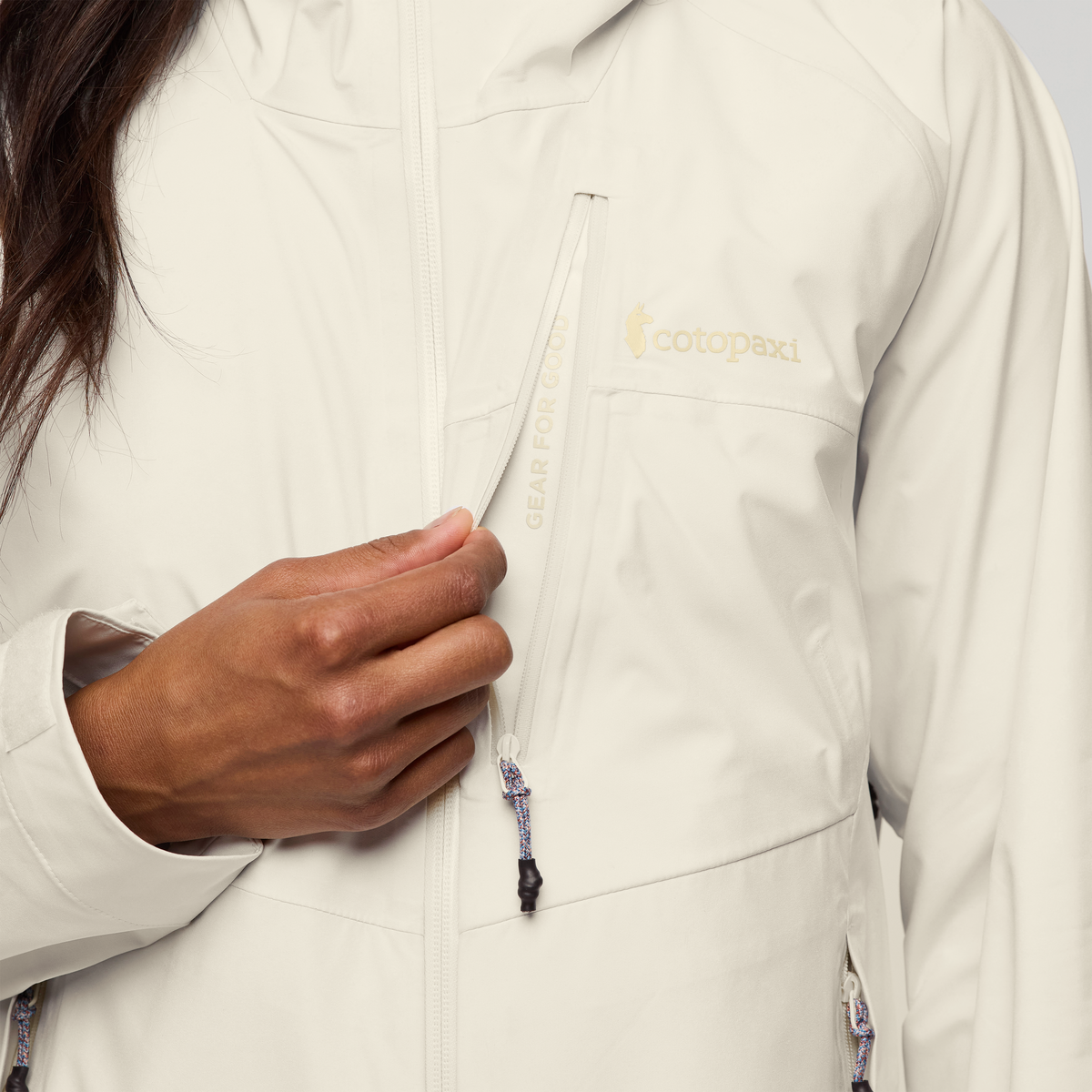 Impermeo 3L Hooded Shell Jacket - Women's, Cotopaxi Bone, Model Jade