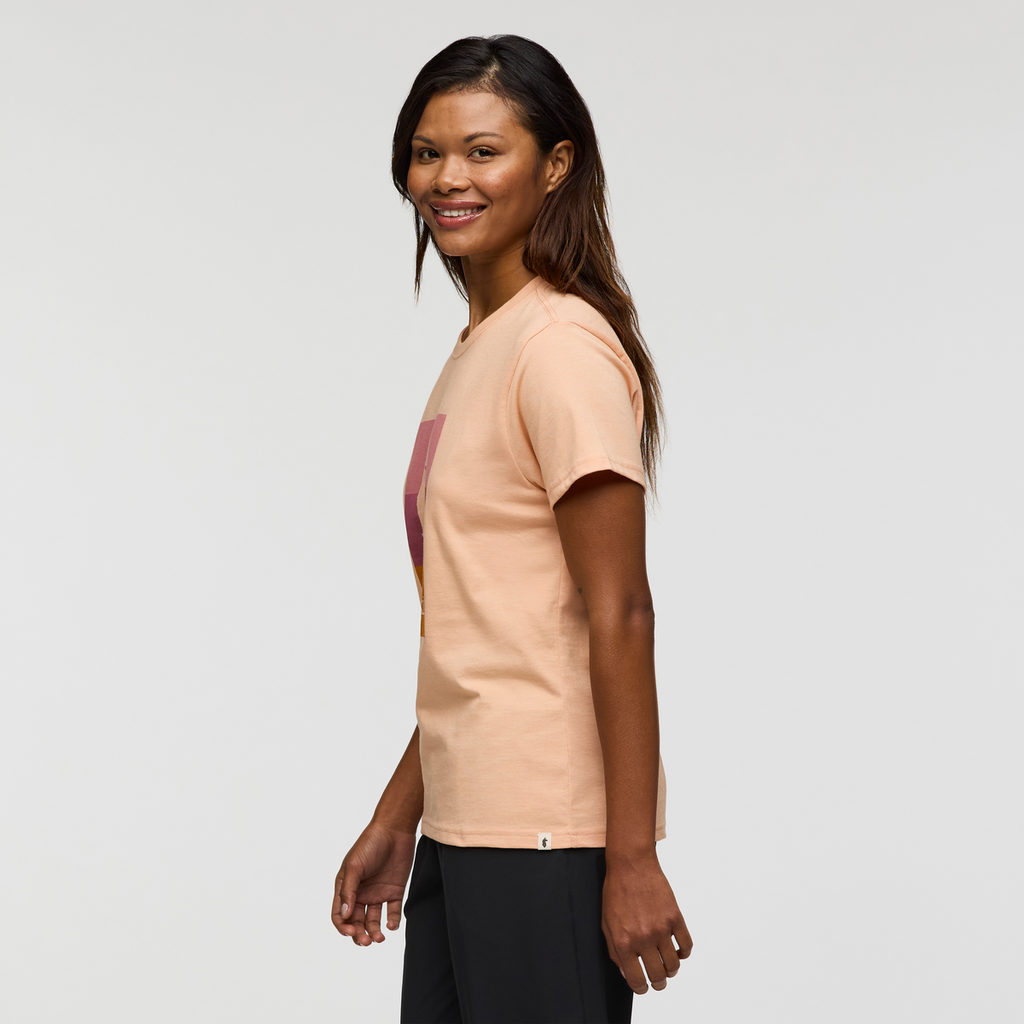 Llama Block T-Shirt - Women's, Apricot, Model Jade