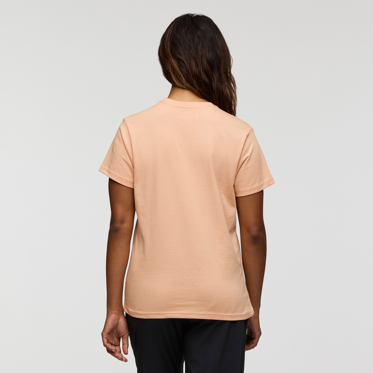 Llama Block T-Shirt - Women's, Apricot, Model Jade