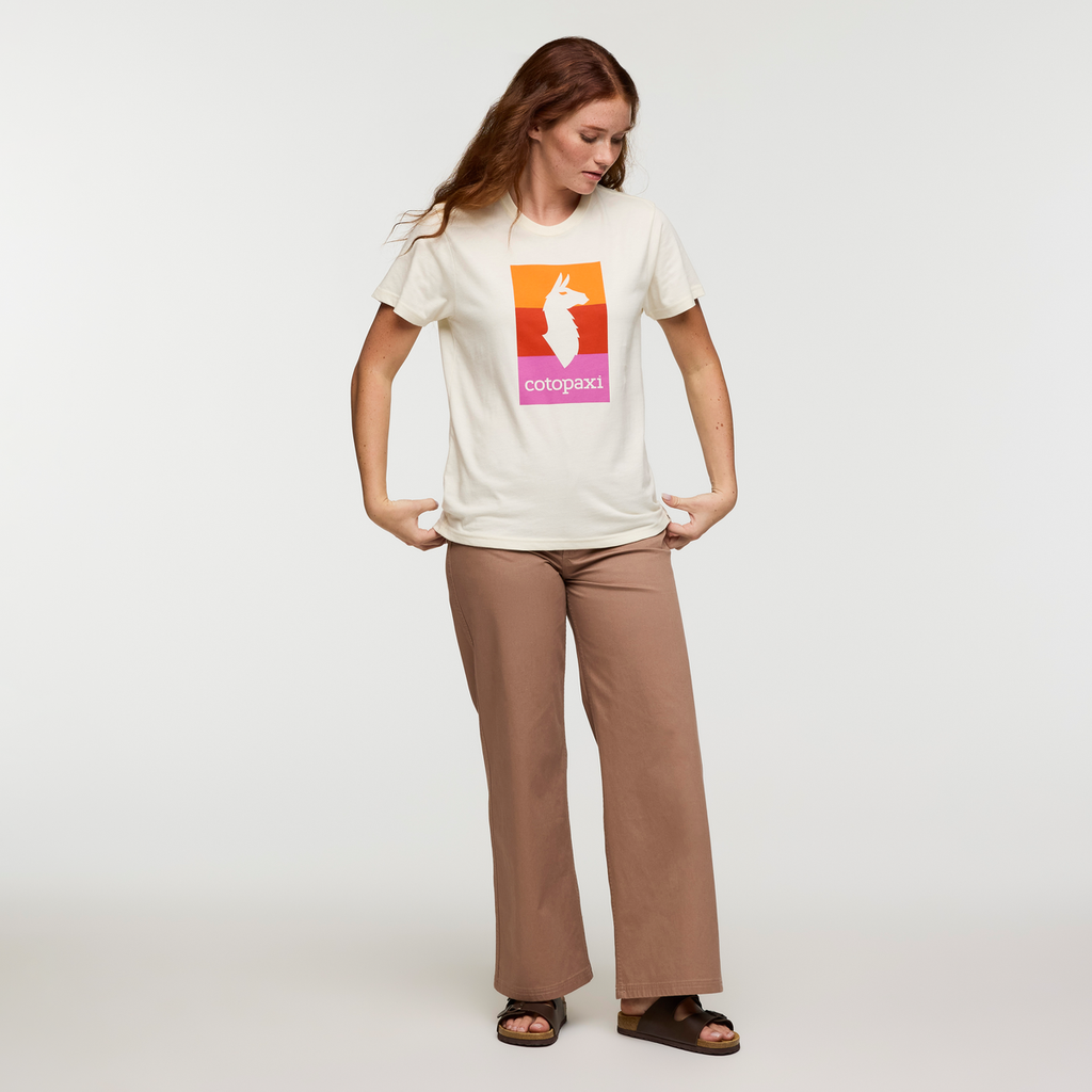 Llama Block T-Shirt - Women's, Bone, Model Caitlyn