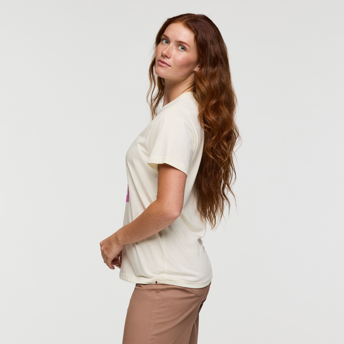 Llama Block T-Shirt - Women's, Bone, Model Caitlyn