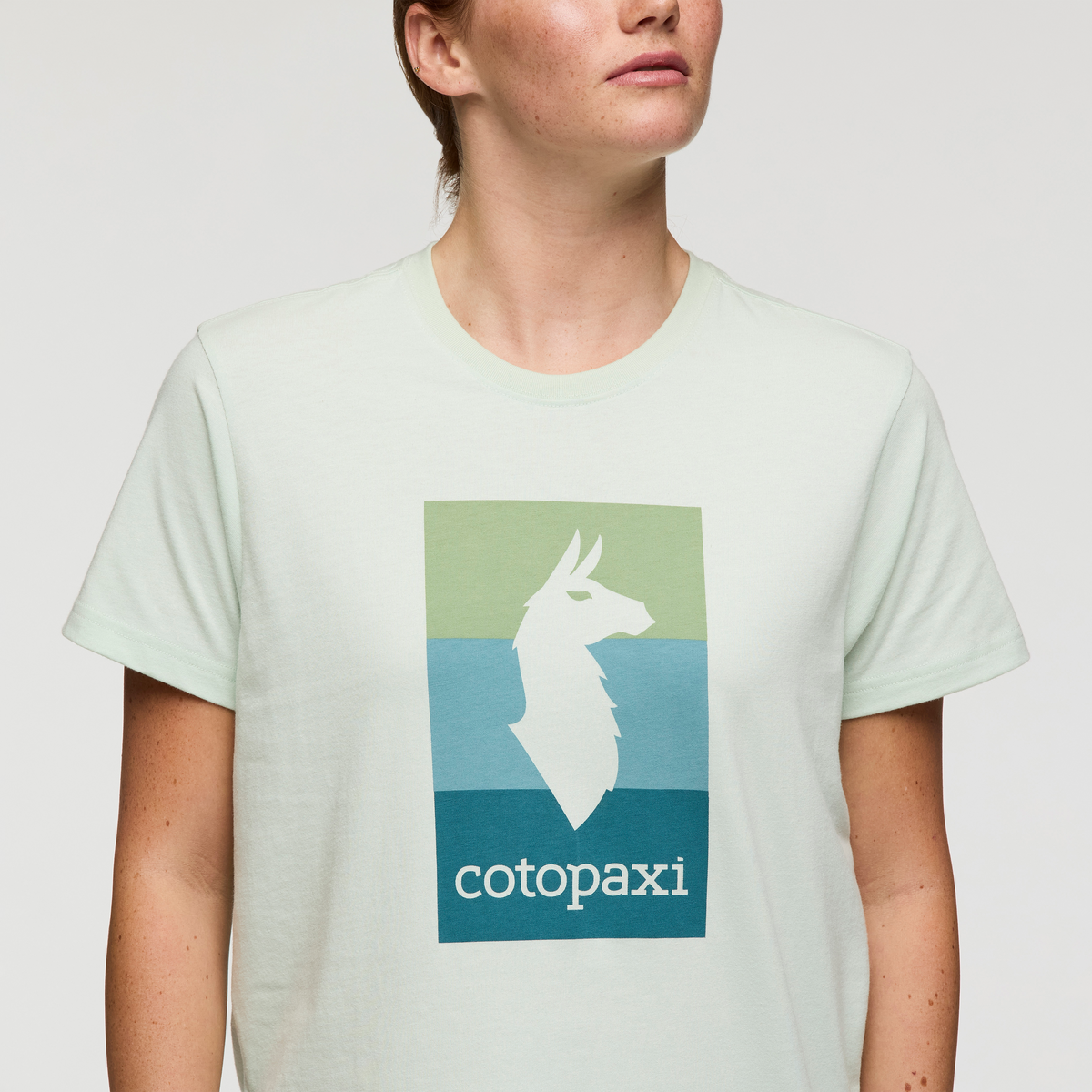 Llama Block T-Shirt - Women's, Foam, Model Caitlyn