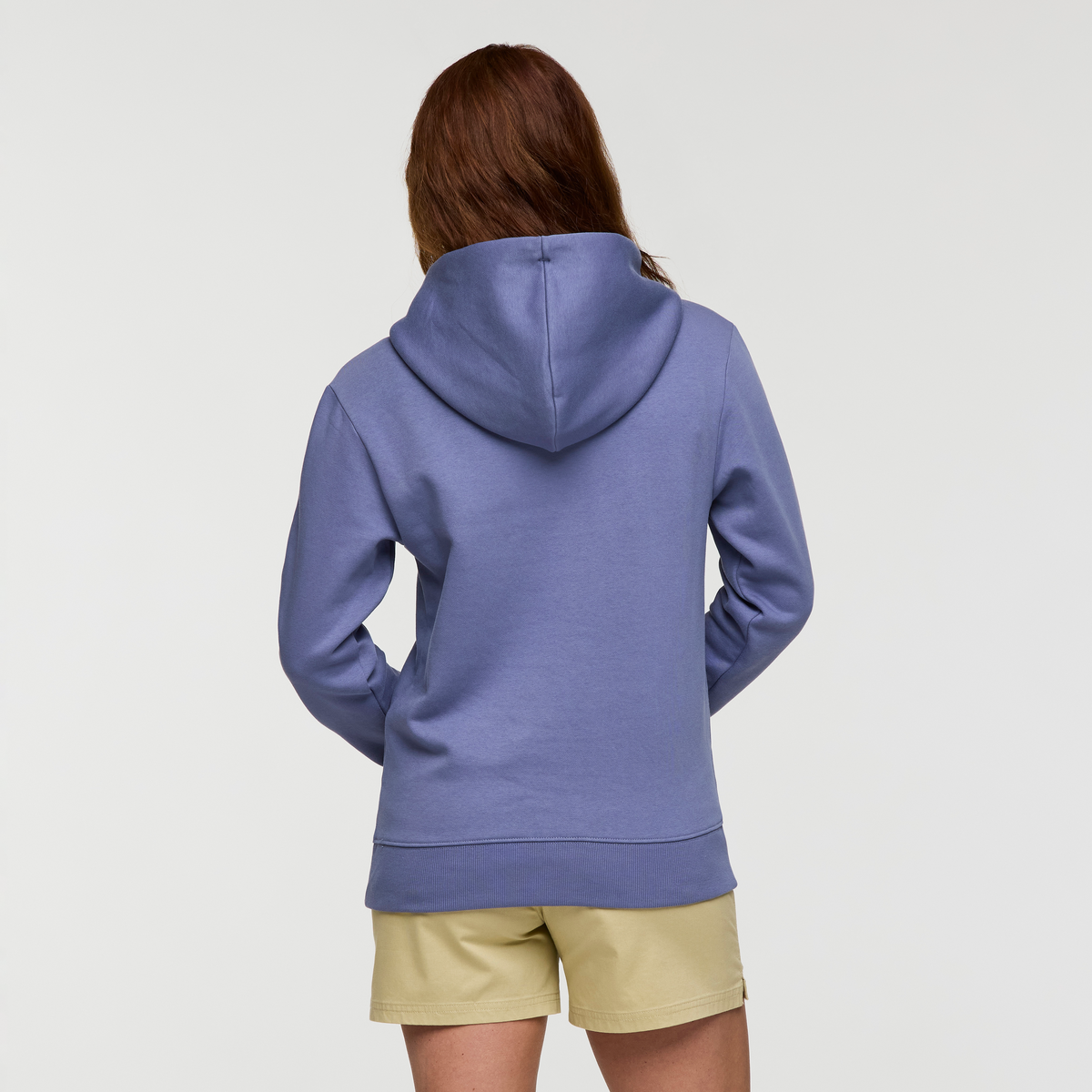 Llama Patch Pullover Hoodie - Women's, Blue Smoke, Model Caitlyn