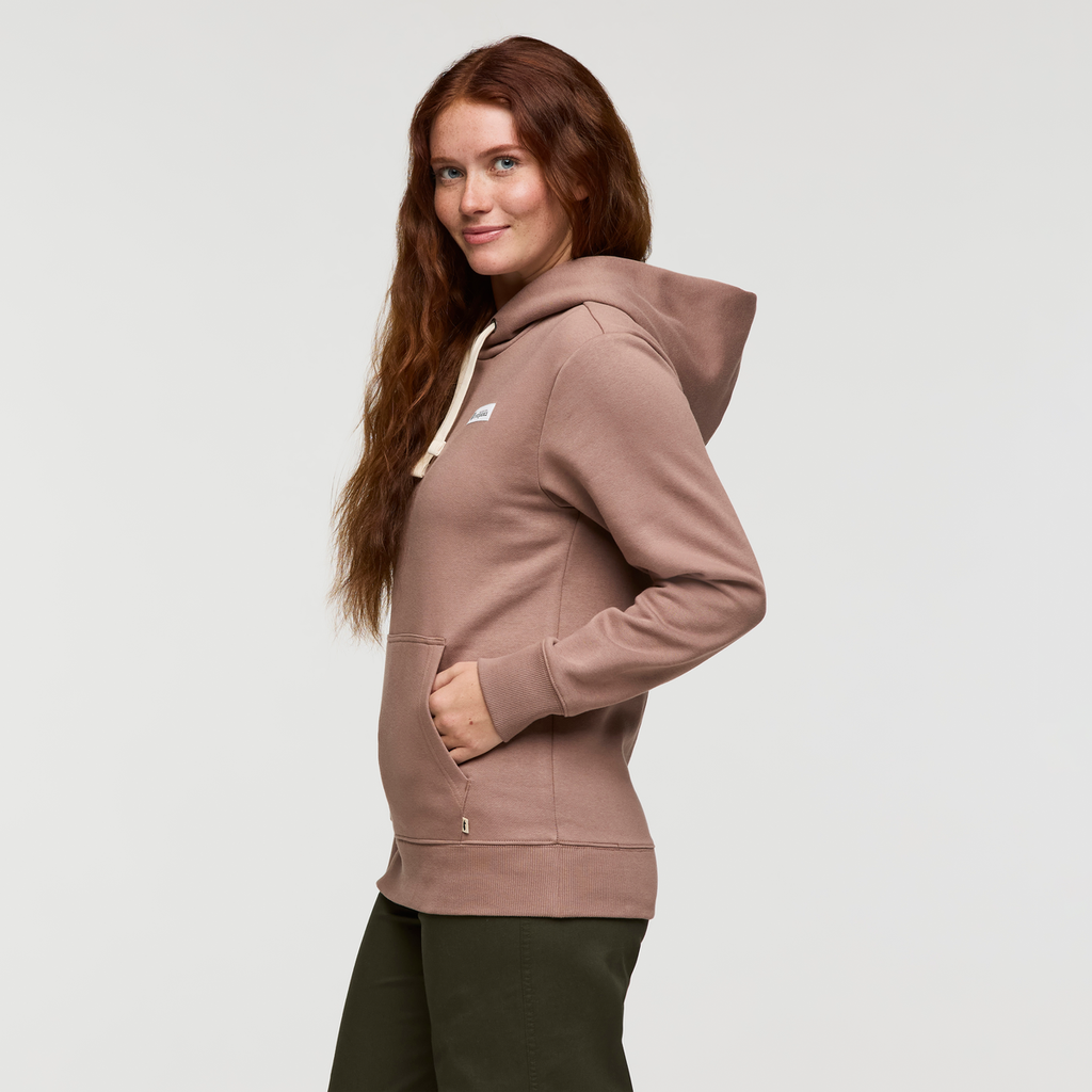 Llama Patch Pullover Hoodie - Women's, Reishi, Model Caitlyn