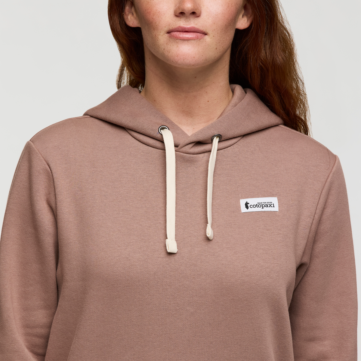 Llama Patch Pullover Hoodie - Women's, Reishi, Model Caitlyn