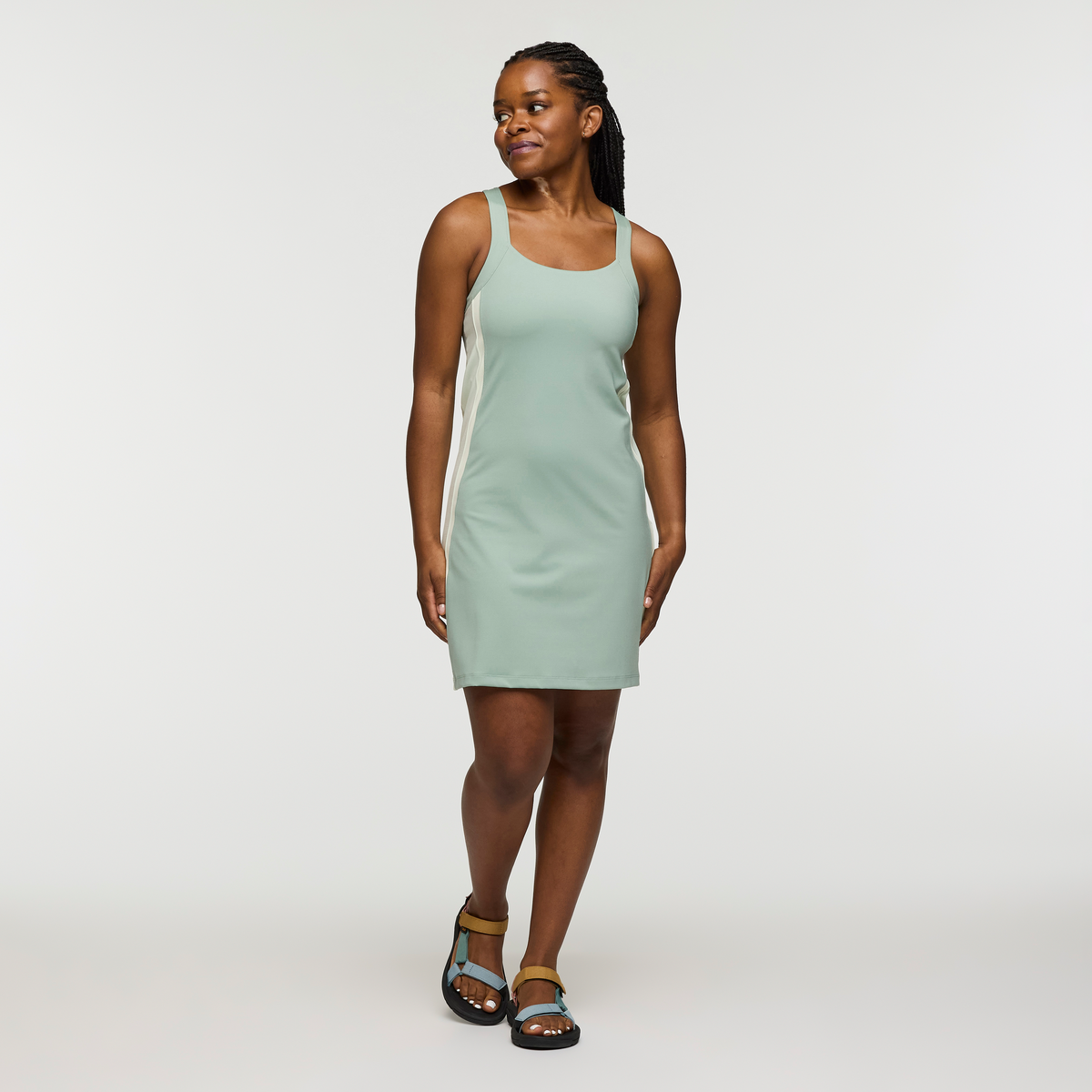 Muevo Dress - Women's, Silver Leaf, Model Nadine
