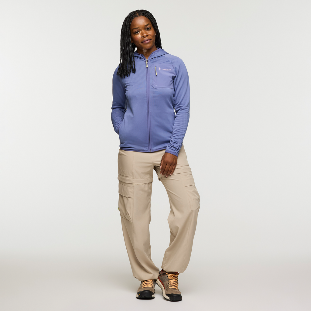 Otero Fleece Full-Zip Hooded Jacket - Women's, Blue Smoke, Model Nadine