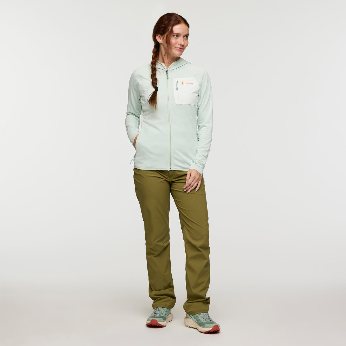 Otero Fleece Full-Zip Hooded Jacket - Women's, Foam, Model Caitlyn