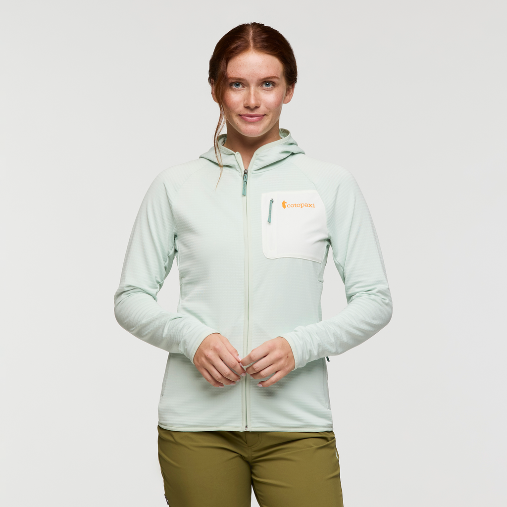 Otero Fleece Full-Zip Hooded Jacket - Women's, Foam, Model Caitlyn