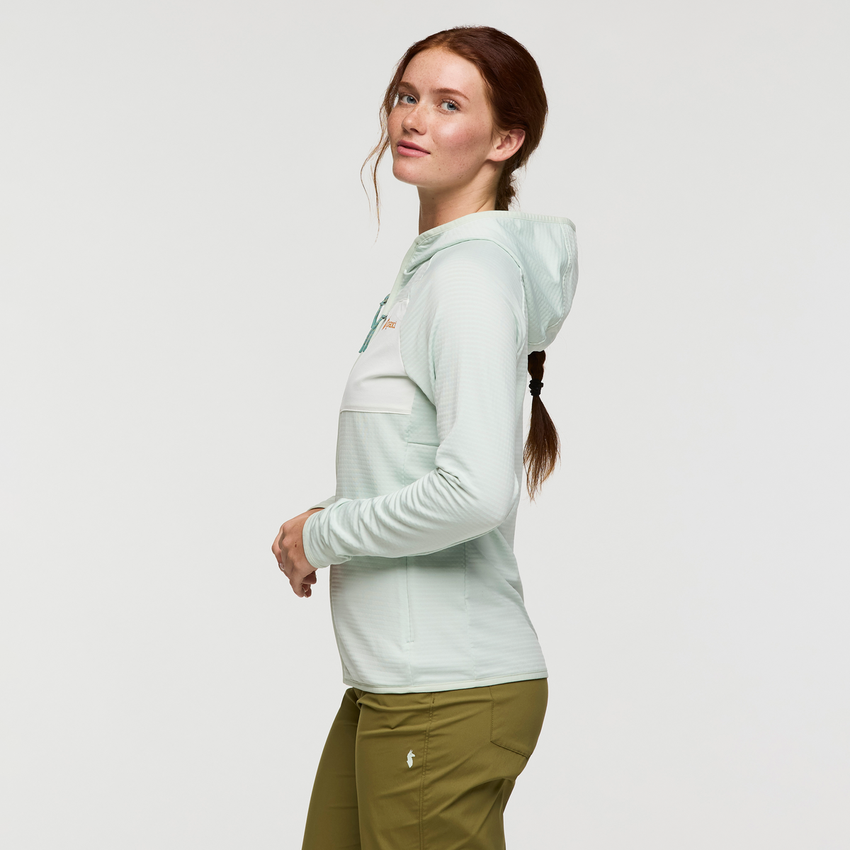 Otero Fleece Full-Zip Hooded Jacket - Women's, Foam, Model Caitlyn
