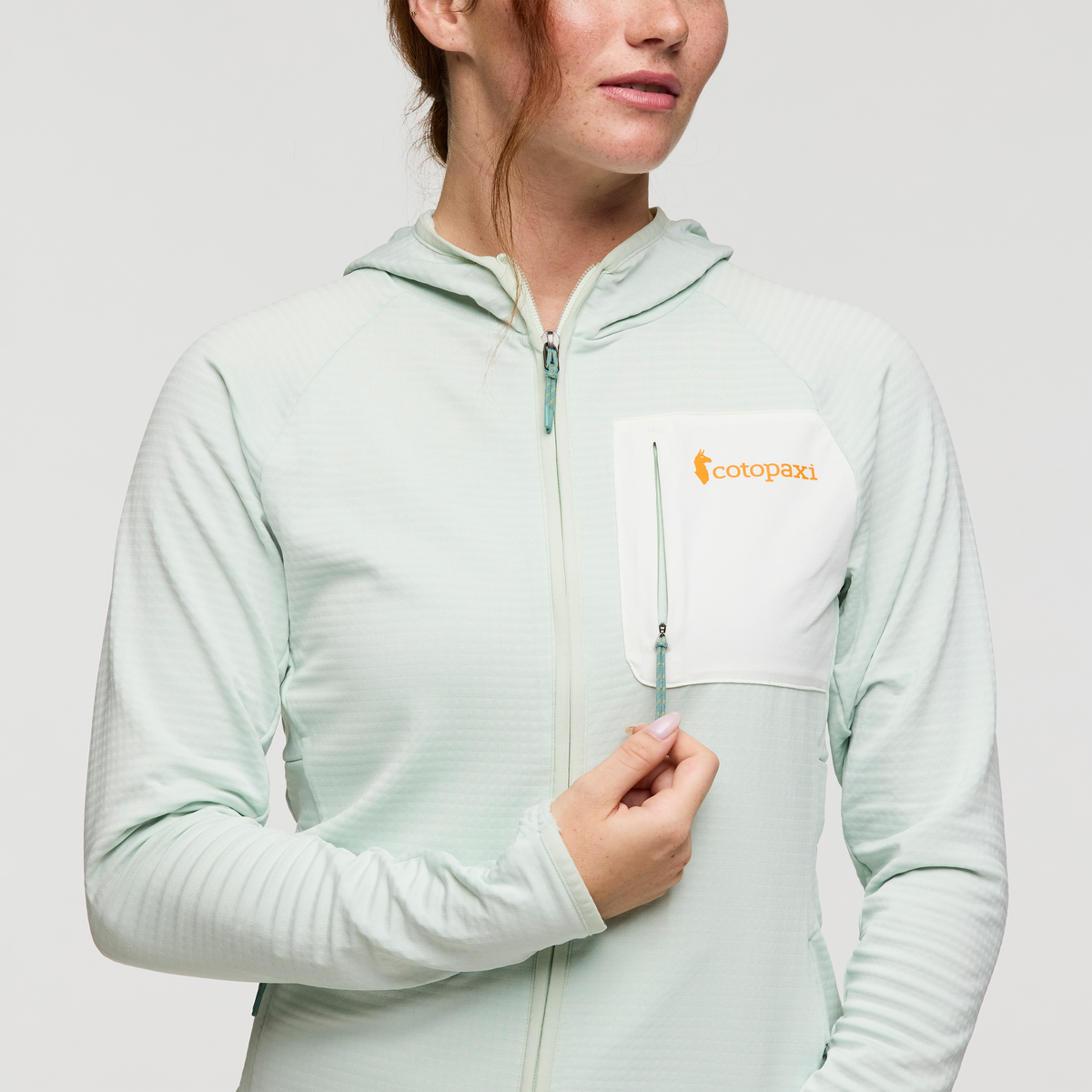 Otero Fleece Full-Zip Hooded Jacket - Women's, Foam, Model Caitlyn