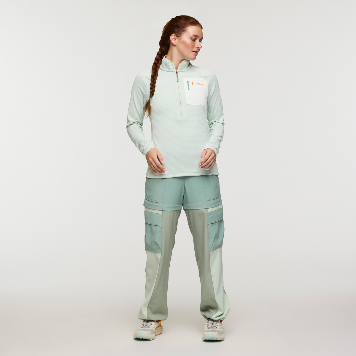 Otero Fleece Half-Zip Pullover - Women's, Foam, Model Caitlyn