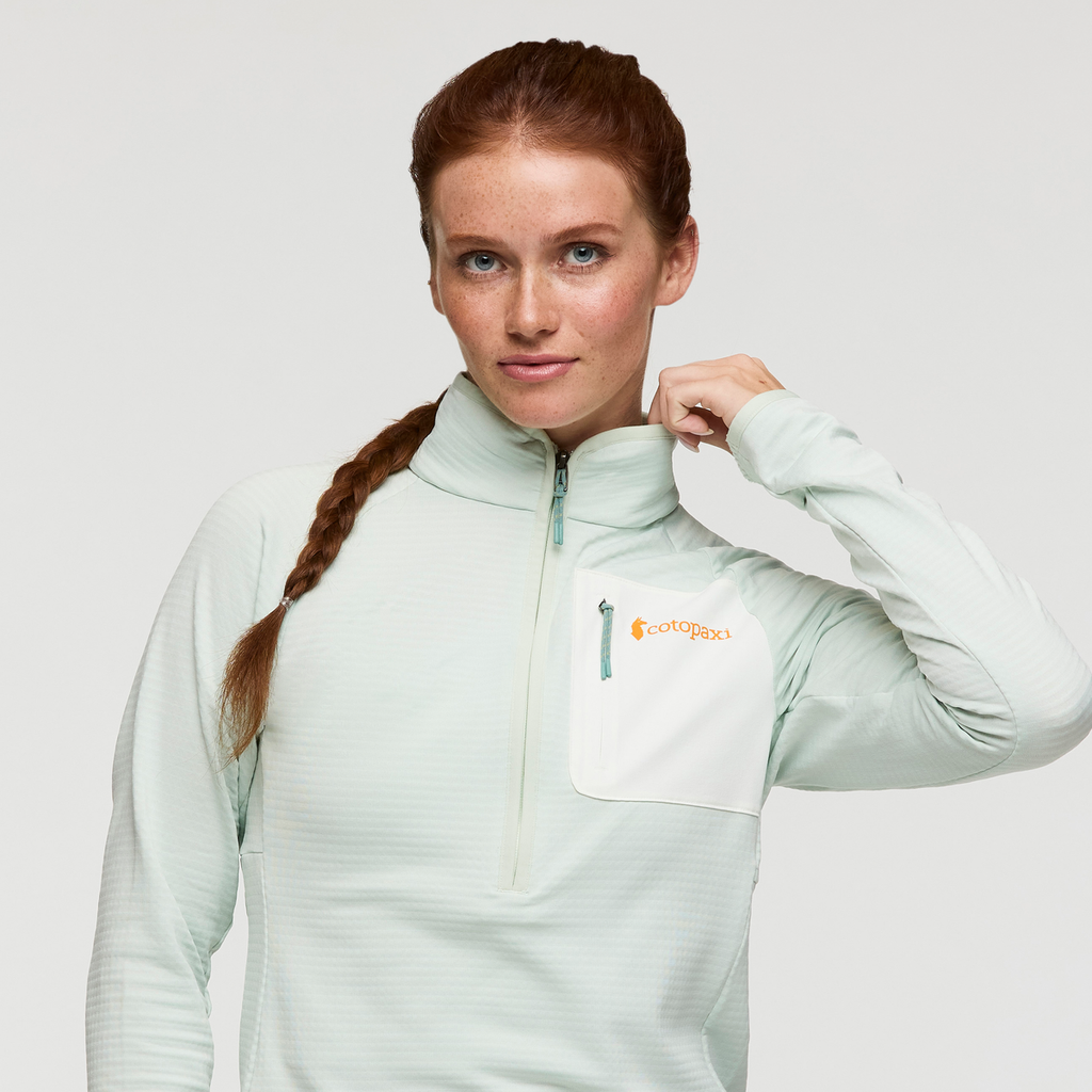 Otero Fleece Half-Zip Pullover - Women's, Foam, Model Caitlyn