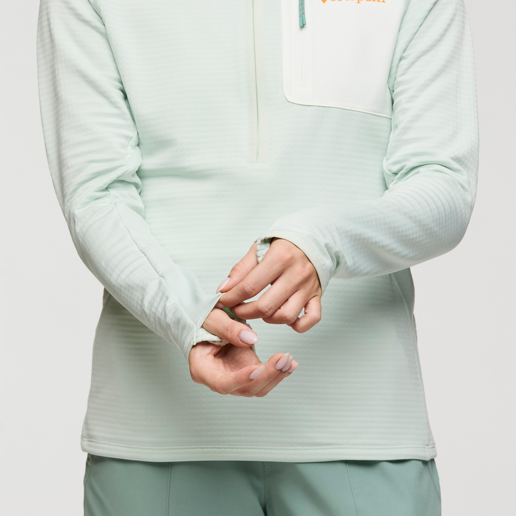 Otero Fleece Half-Zip Pullover - Women's, Foam, Model Caitlyn