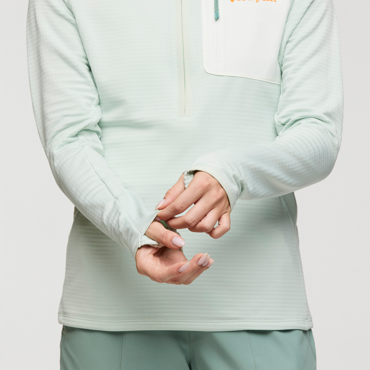 Otero Fleece Half-Zip Pullover - Women's, Foam, Model Caitlyn