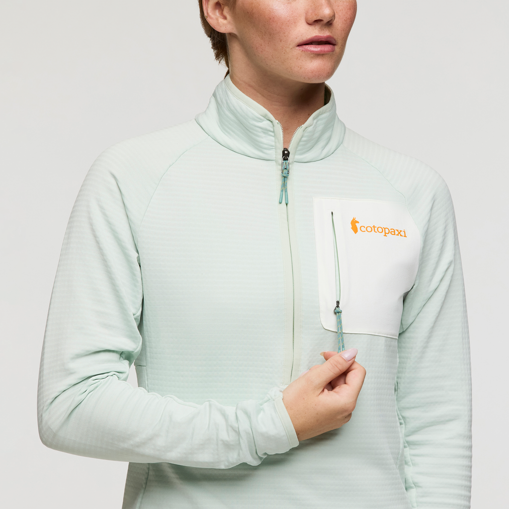 Otero Fleece Half-Zip Pullover - Women's, Foam, Model Caitlyn