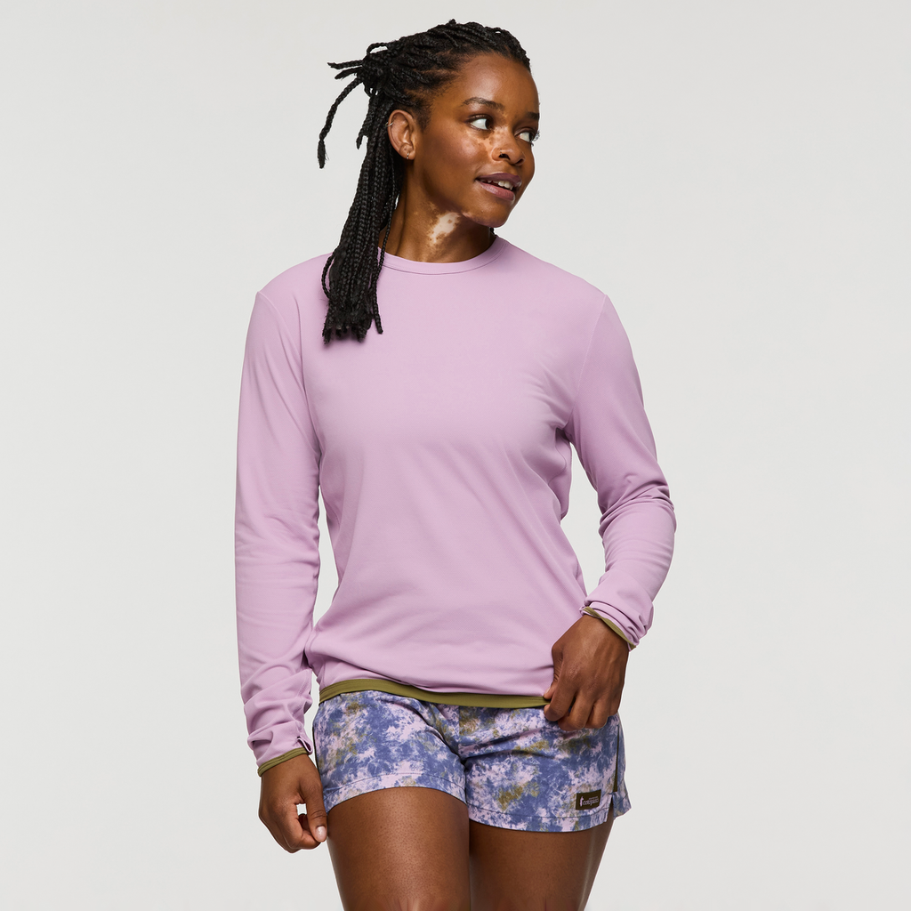 Sombra Long-Sleeve Sun Shirt, Antique, Model Nadine